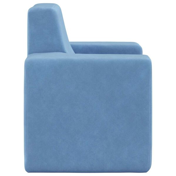 vidaXL Canap&eacute; pour enfants Bleu Peluche douce