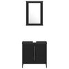 vidaXL Ensemble de mobilier de salle de bain avec &eacute;tag&egrave;re 4 pcs Noir
