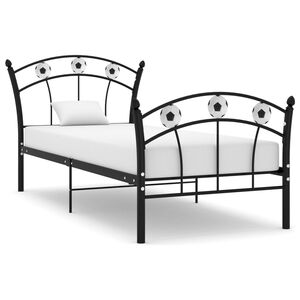 vidaXL Cadre de lit sans matelas noir m&eacute;tal 90x200 cm
