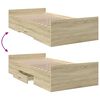 vidaXL Cadre de lit avec tiroirs sans matelas ch&ecirc;ne sonoma 75x190 cm