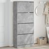 vidaXL Armoire &agrave; chaussures 4 tiroirs rabattables gris b&eacute;ton