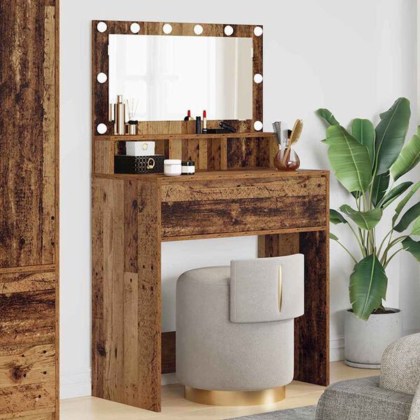 vidaXL Tables de maquillage pour chambre avec tiroir Bois Ancien
