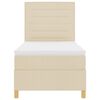 vidaXL Lit &agrave; ressorts avec matelas Cr&egrave;me 80 x 200 cm tissu
