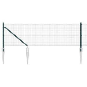 vidaXL Cl&ocirc;ture en fil soud&eacute; avec pointes 10 x 0,4 m Vert Maille