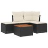 vidaXL Salon de jardin 5 pcs avec coussins noir r&eacute;sine tress&eacute;e