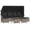 vidaXL Salon de jardin 5 pcs avec coussins gris r&eacute;sine tress&eacute;e