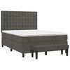 vidaXL Sommier &agrave; lattes de lit et matelas Gris fonc&eacute; 140x200cm Velours