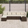 vidaXL Ensemble de canapé de jardin 7 pcs Marron Poly rotin