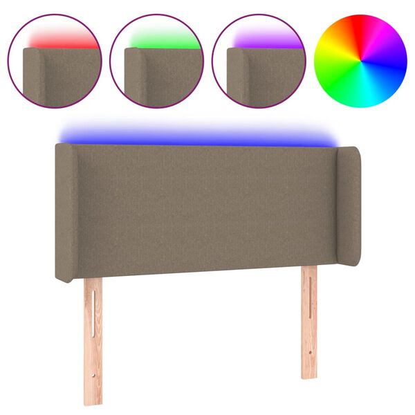 vidaXL T&ecirc;te de lit &agrave; LED Taupe 103x16x78/88 cm Tissu