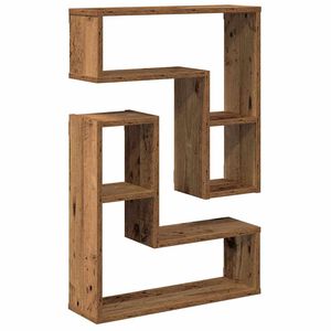vidaXL &Eacute;tag&egrave;res cube murales 2 pcs vieux bois 50x15x50 cm