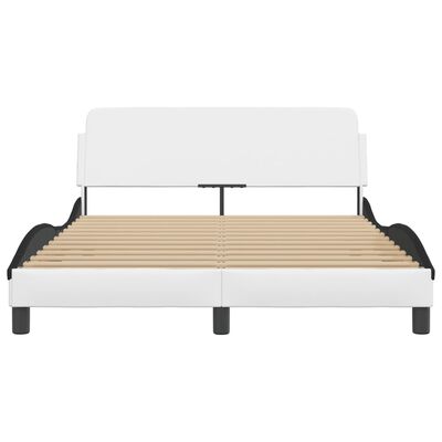 vidaXL Cadre de lit sans matelas blanc et noir 120x200 cm similicuir