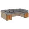 vidaXL Salon de jardin avec coussins 9 pcs beige r&eacute;sine tress&eacute;e