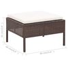 vidaXL Salon de jardin 5 pcs avec coussins R&eacute;sine tress&eacute;e Marron