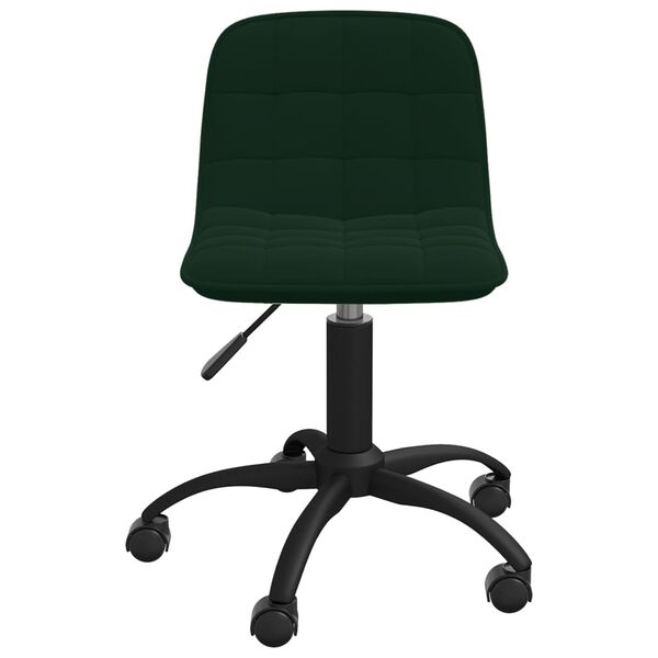 vidaXL Chaise pivotante de salle &agrave; manger Vert fonc&eacute; Velours