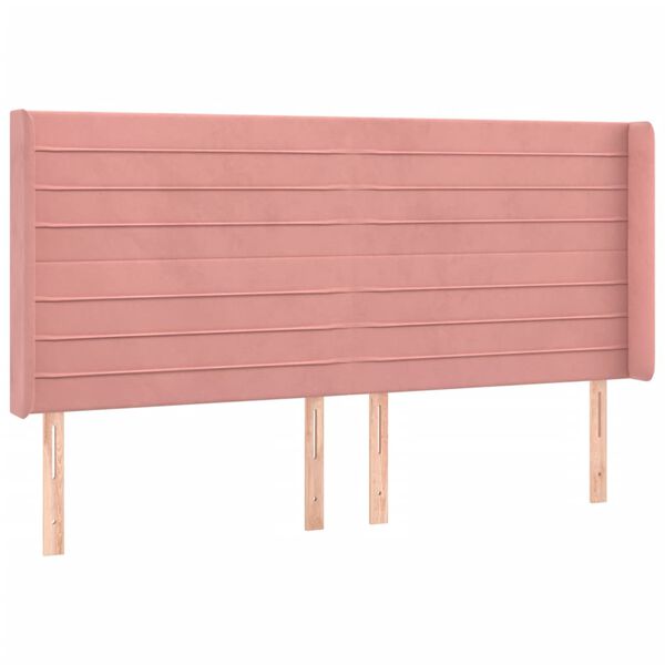 vidaXL T&ecirc;te de lit &agrave; LED Rose 183x16x118/128 cm Velours