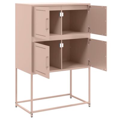 vidaXL Buffet rose 68,5x38,5x107 cm acier