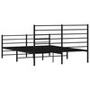 vidaXL Cadre de lit m&eacute;tal sans matelas avec pied de lit noir 135x190cm