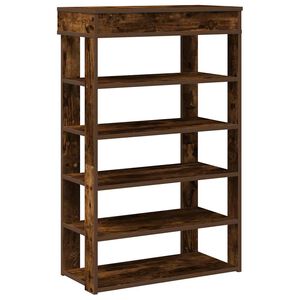 vidaXL &Eacute;tag&egrave;re &agrave; chaussures ch&ecirc;ne fum&eacute; 60x30x98 cm bois d'ing&eacute;nierie