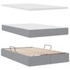 vidaXL Lit avec rangement et LED Gris clair 120 x 200 cm Polyester