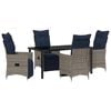 vidaXL Ensemble table et chaises 5 pc Gris Rotin PE