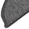 vidaXL Tapis d'escalier 15 pi&egrave;ces 56 x 17 x 3 cm Beige et gris Demi-rond