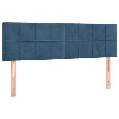 vidaXL Sommier à lattes de lit et matelas Bleu foncé 140x190cm Velours