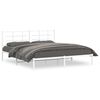 vidaXL Cadre de lit m&eacute;tal sans matelas et t&ecirc;te de lit blanc 180x200 cm