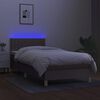 vidaXL Sommier &agrave; lattes de lit avec matelas LED Taupe 80x200 cm Tissu