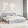 vidaXL Cadre de lit Gris Sonoma 200 x 200 cm Bois d'ing&eacute;nierie