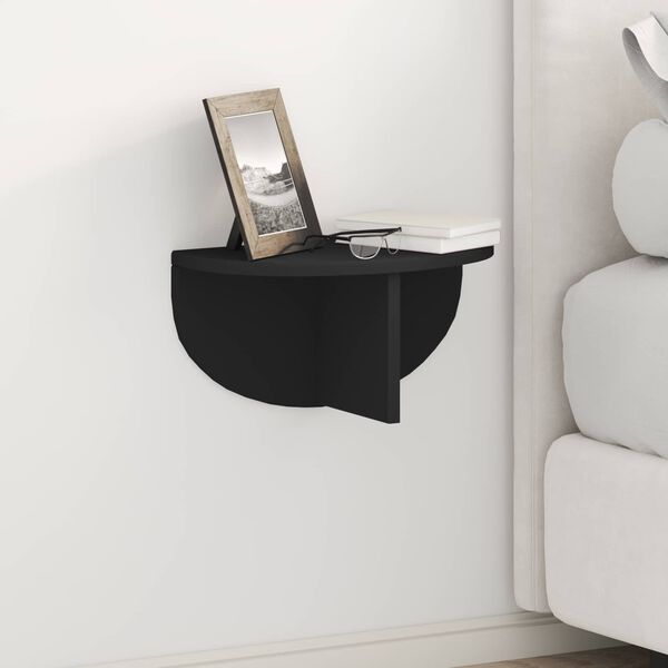 vidaXL &Eacute;tag&egrave;re Murale 2 pcs Noir 38 x 19 x 19 cm Bois d'ing&eacute;nierie