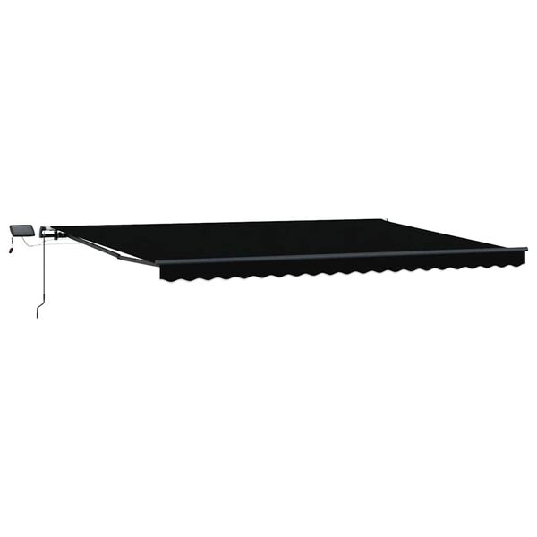 vidaXL Auvent R&eacute;tractable Noir 500 &times;350 cm tissu