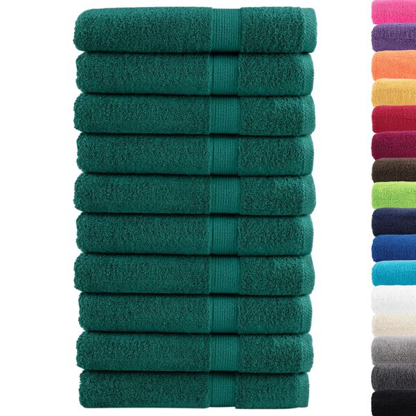 vidaXL Serviettes de qualit&eacute; sup&eacute;rieure SOLUND 10 pcs vert 600 g/m&sup2;