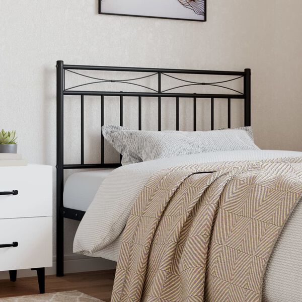 vidaXL T&ecirc;te de lit m&eacute;tal noir 107 cm