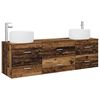 vidaXL Ensemble de mobilier de salle de bain 3 pc Bois ancien