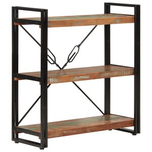vidaXL Biblioth&egrave;que 3 niveaux 77x30x80 cm bois r&eacute;cup&eacute;ration massif/fer