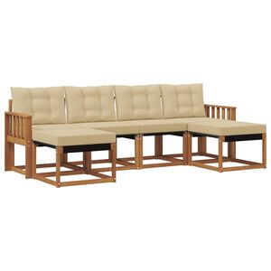 vidaXL Ensemble de canap&eacute;s d'ext&eacute;rieur 6 pc Naturel et Beige