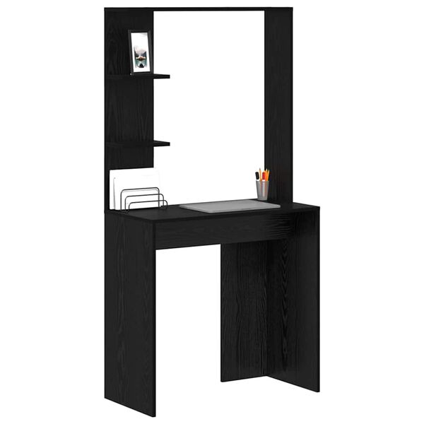 vidaXL Bureau Chêne noir 78,5 x 37 x 154,5 cm Bois d'ingénierie