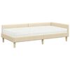 vidaXL Cadre de lit d'angle avec matelas 2 pcs Cr&egrave;me tissu