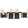 vidaXL Ensemble de salle &agrave; manger pour jardin 7 pcs Marron polyrotin
