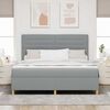 vidaXL Lit &agrave; ressorts avec matelas Gris clair 180 x 200 cm tissu