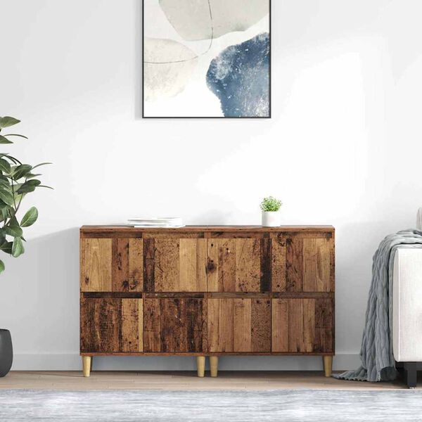 vidaXL Buffets 2 pcs Bois Ancien 60 x 35 x 70 cm Bois d'ing&eacute;nierie