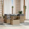 vidaXL Salon de jardin avec coussins 5 pcs beige r&eacute;sine tress&eacute;e