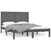 vidaXL Cadre de lit sans matelas gris 150x200 cm bois massif