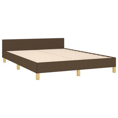 vidaXL Cadre de lit sans matelas marron foncé 140x190 cm tissu