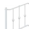 vidaXL T&ecirc;te de lit m&eacute;tal blanc 75 cm