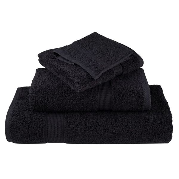 vidaXL Serviettes de douche de qualit&eacute; sup&eacute;rieure SOLUND 2 pcs noir