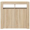 vidaXL Buffet avec lumi&egrave;res LED ch&ecirc;ne sonoma 80x35x75 cm