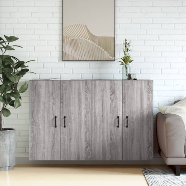 vidaXL Armoires murales 2 pcs sonoma gris bois d'ing&eacute;nierie