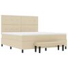 vidaXL Lit &agrave; ressorts avec matelas Cr&egrave;me 180 x 200 cm tissu