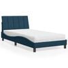 vidaXL Lit avec matelas Hanko bleu 100x200 cm velours